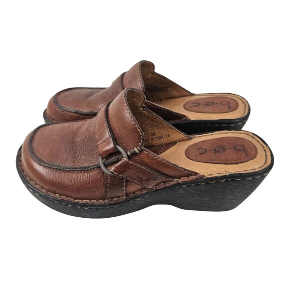 Born B O C Clogs Womens Size 7M Brown Leather Slip On Comfort Mules Shoes - Picture 3 of 10